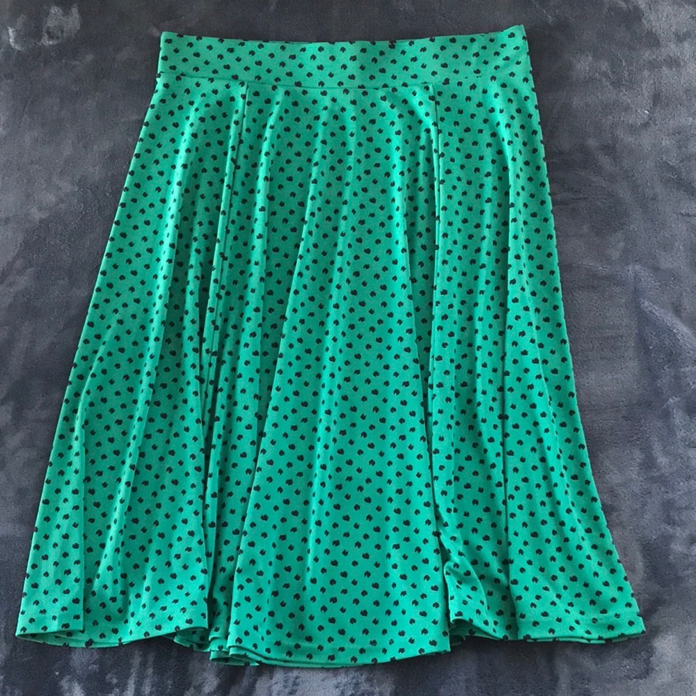 Lands End Green Polka Dot Skirt